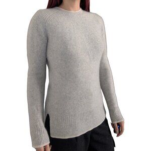 Boden Cashmere Light Gray Sweater Crew Neck Ribbed | S